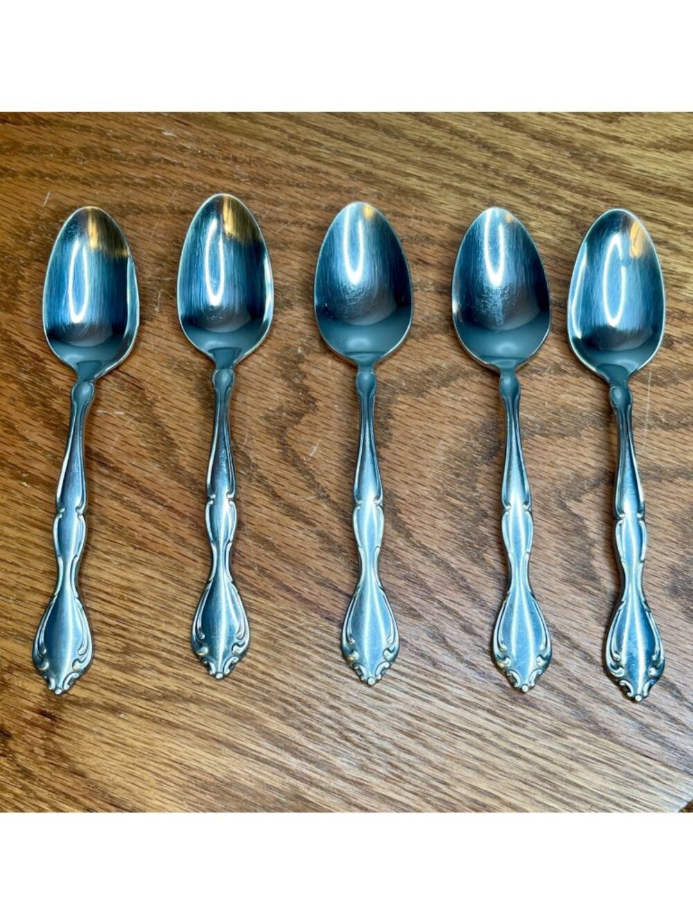 Set of 5 Oneida Community Cantata Teaspoons Stainless flatware 6"